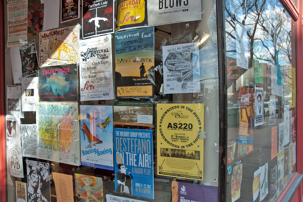 AS220 remains one of the social and cultural nerve centers of Downtown, and its window, perpetually cluttered with posters for various events, is a wealth of information about what's happening.