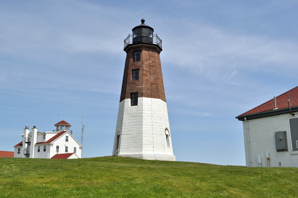 The Point Judith Lighthouse in Narragansett is one of the state's most picturesque