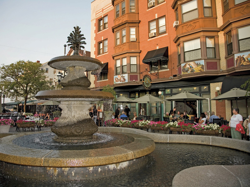 Take your out-of-town guests to DePasquale Plaza and dine by the fountain at Venda Ravioli