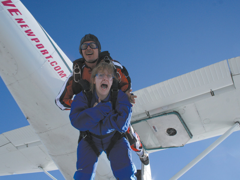 Try not to look this terrified when you Skydive Newport