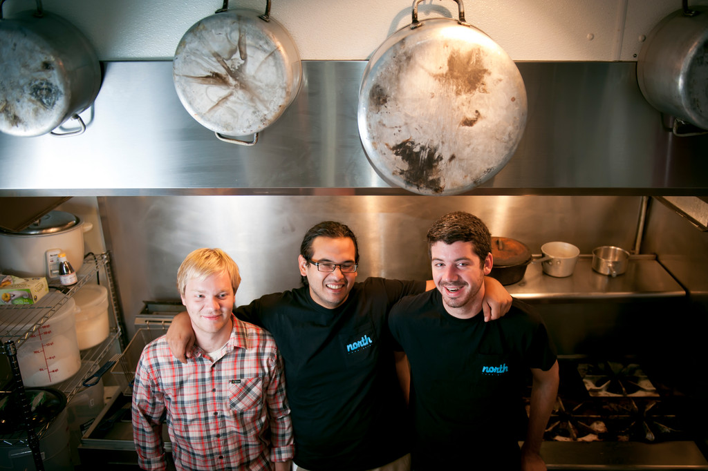 The self-proclaimed "cooks" (don't call them chefs) at north: (L-R) Tim Shulga, James Mark and John Chester