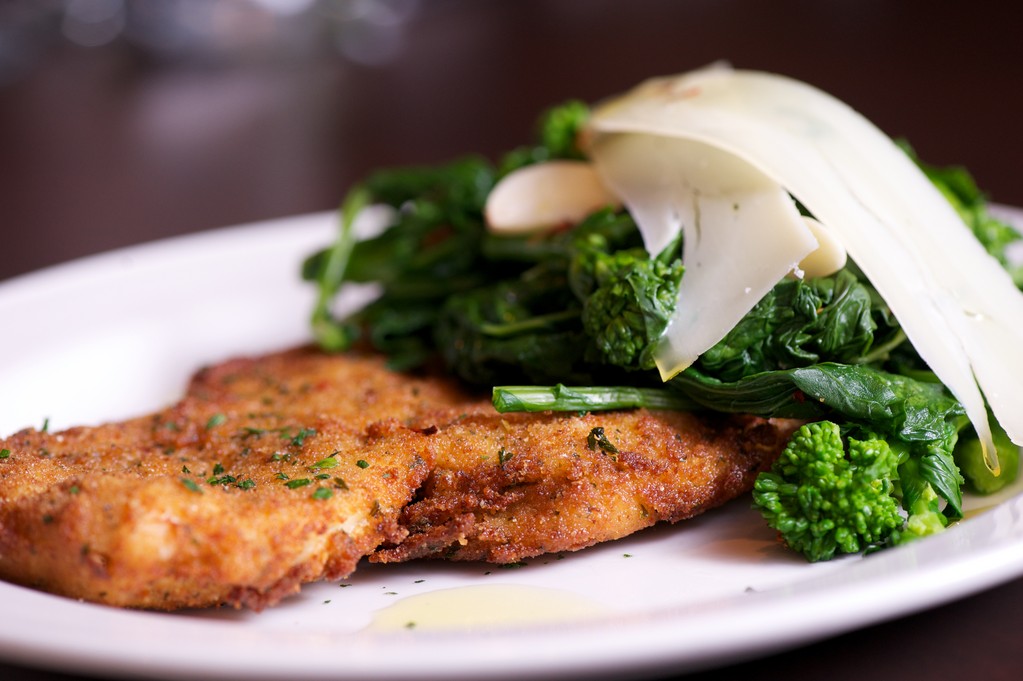 Cutlet and Rabe - Chicken cutlet, sauteed broccoli rabe, shaved auricchio provolone and extra virgin olive oil