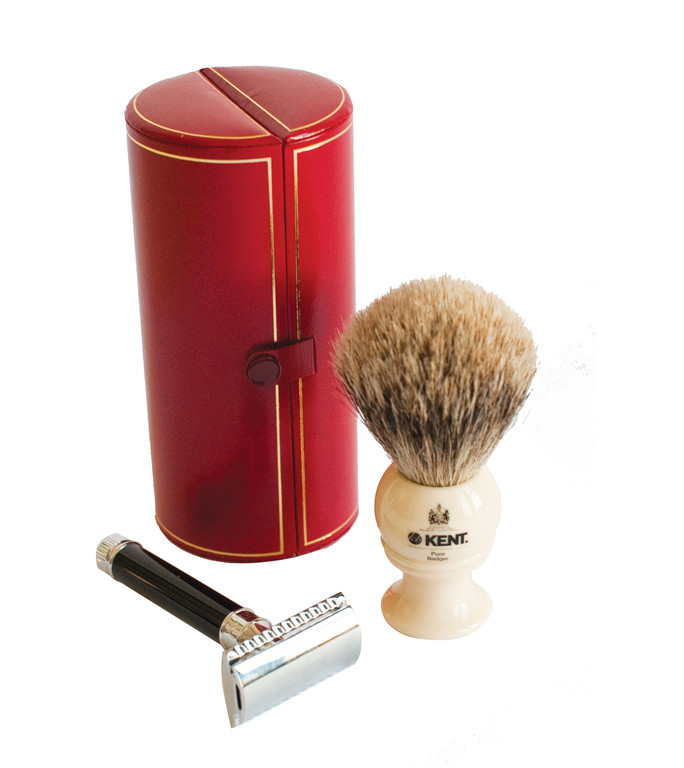 Shaving SetKent shaving brush, $110;Edwin Jagger double edge safety razor, $35; both at Chez Moustache Chez Moustache A gentlemen’s barber shop offering precision haircuts, hot shaves and fine men’s grooming products. Gift certificates are available for services or products.91 Hope St., Providence. 400-5500.