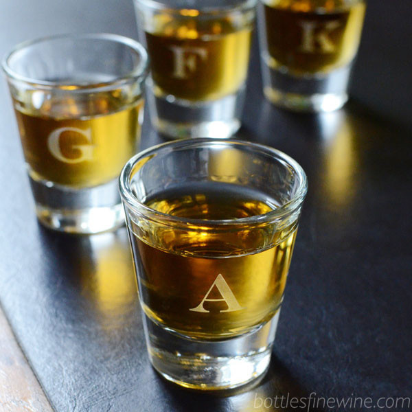 A set of monogrammed shot glasses for all of your friends. Order now!