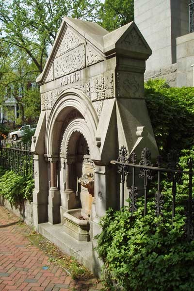 The fountain at the Providence Athenaeum