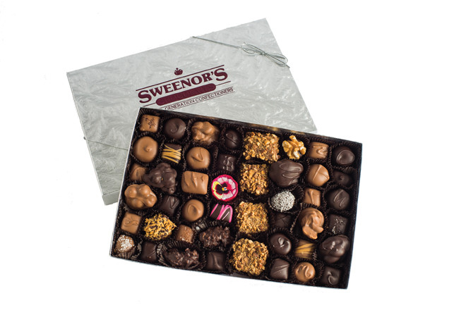 Deluxe Chocolates
Assorted locally made chocolates, available in a 11⁄2 box: $31.50 at Sweenor’s Chocolates

For 59 years, b>Sweenor’s Chocolates has treated locals with their variety of gourmet chocolates. Gift baskets and boxed chocolates are perfectly suited for any gift-giving occasion.

b>Sweenor’s Chocolates
43 Hillside Rd. (Garden City), Cranston 
21 Charles Street, Wakefield 
800-834-3123