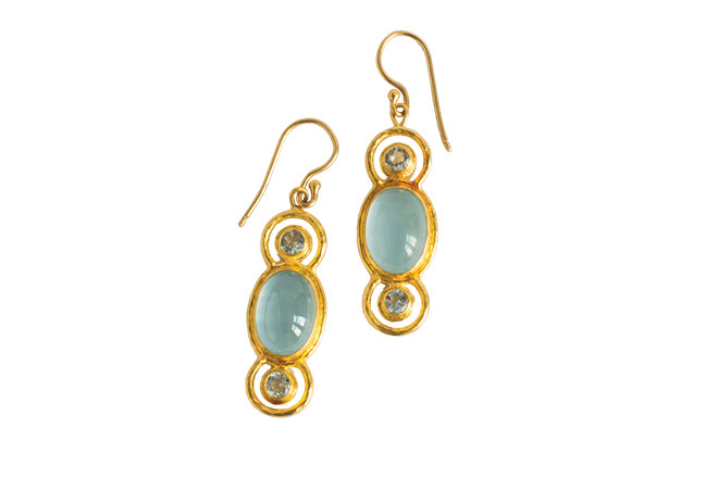 Drop Earrings
24k gold earrings with aquamarines and milky aquamarine cabochons; $3,080 at Reliable Gold Ltd.

For 80 years, Reliable Gold Ltd, has been dazzling the East Side of Providence with gorgeous fine jewelry at reasonable prices. Heirlooms begin at Reliable Gold! 

Reliable Gold Ltd.
181 Wayland Avenue, Providence 
861-1414