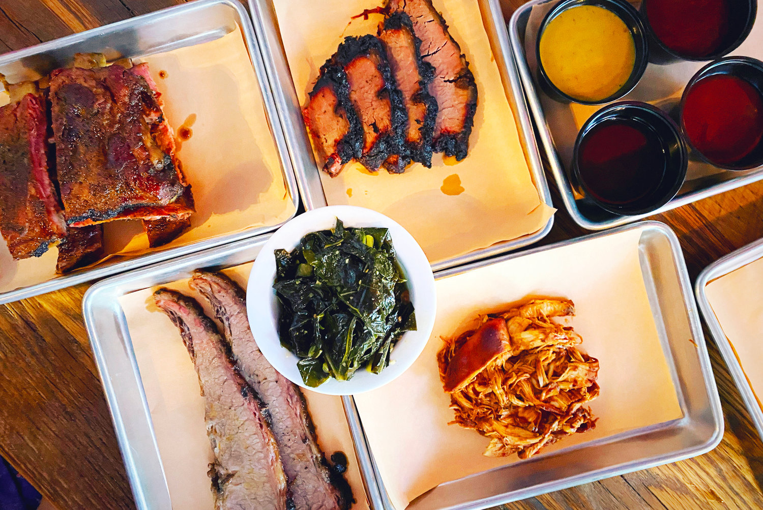 Competition-winning St. Louis-style ribs, brisket, sauces, and sides