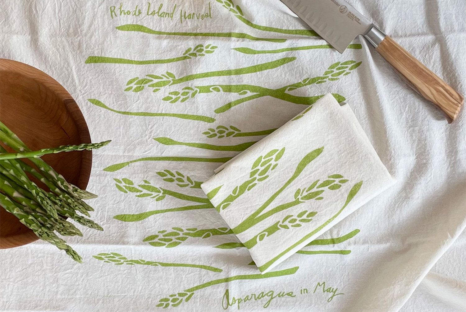 Asparagus in May Rhode Island Harvest Tea Towel
