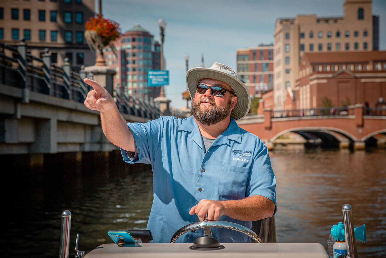 Let Captain Tom show you the city from a different perspective aboard a riverboat tour