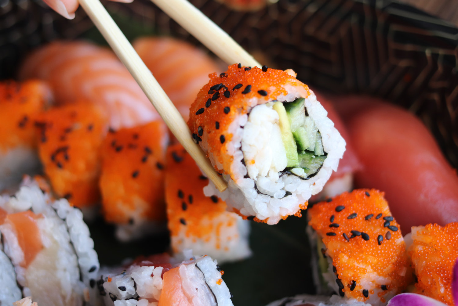 Even the simplest sushi roll impresses with subtle details