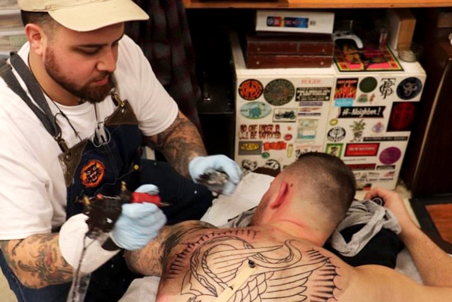 Maxwell Blackmar works his artistry at Ronnie’s Tattoo Studio